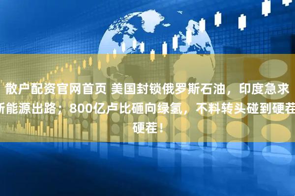 散户配资官网首页 美国封锁俄罗斯石油，印度急求新能源出路；800亿卢比砸向绿氢，不料转头碰到硬茬！