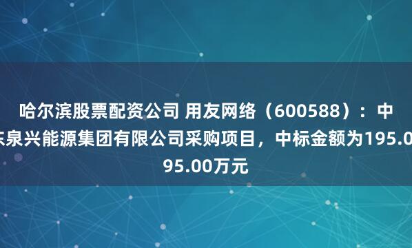 哈尔滨股票配资公司 用友网络（600588）：中标山东泉兴能源集团有限公司采购项目，中标金额为195.00万元